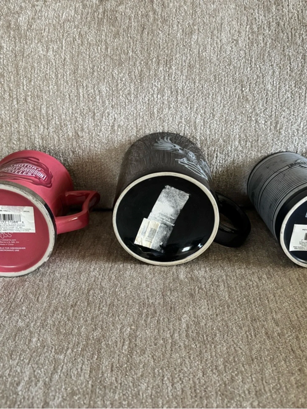 Set of 3 Vintage Harley-Davidson Collectible Mugs - Flames, Eagle, Striped - Picture 6 of 6